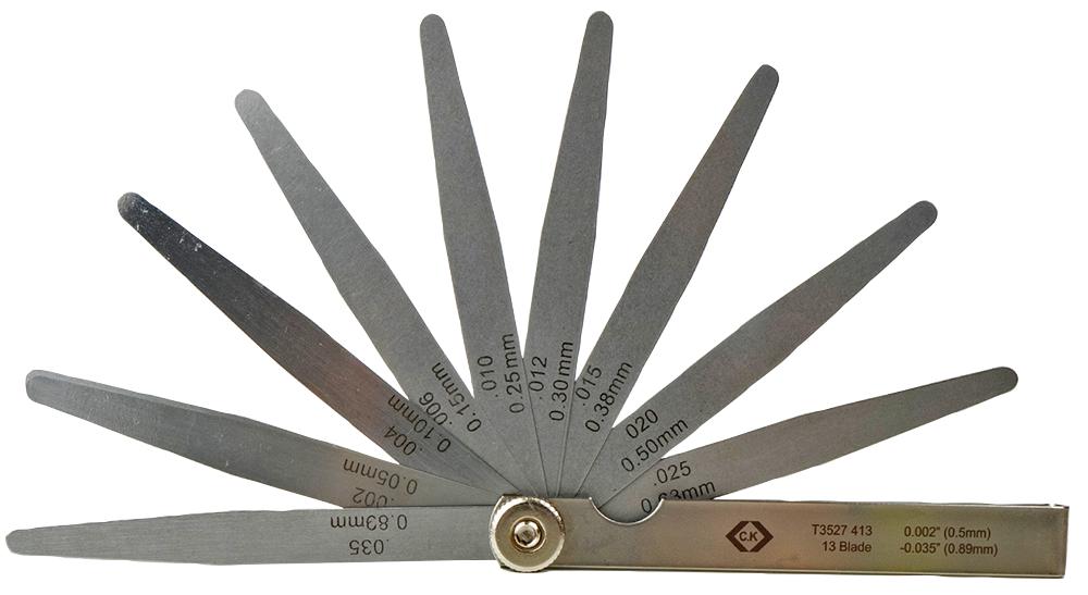T3527 413 CK TOOLS, FEELER GAUGE, 2MM TO 35MM, 13PC, STEEL T3527 413 CK TOOLS, FEELER GAUGE, 2MM TO 35MM, 13PC, STEEL