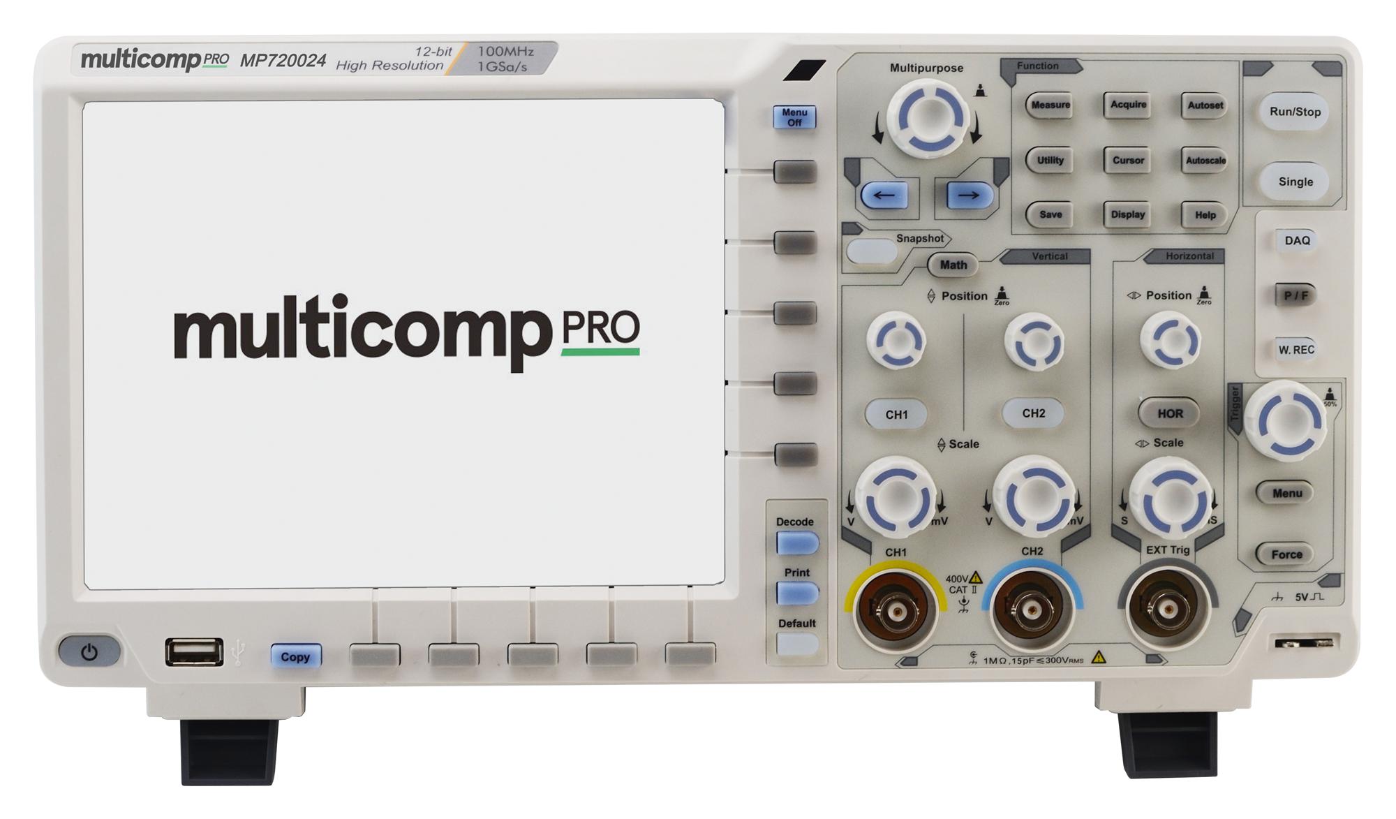 Prosignal Multi Comp MP720024 US Multicomp Pro, Digital Oscilloscope, 2 Analog, 1 Ext Trigger