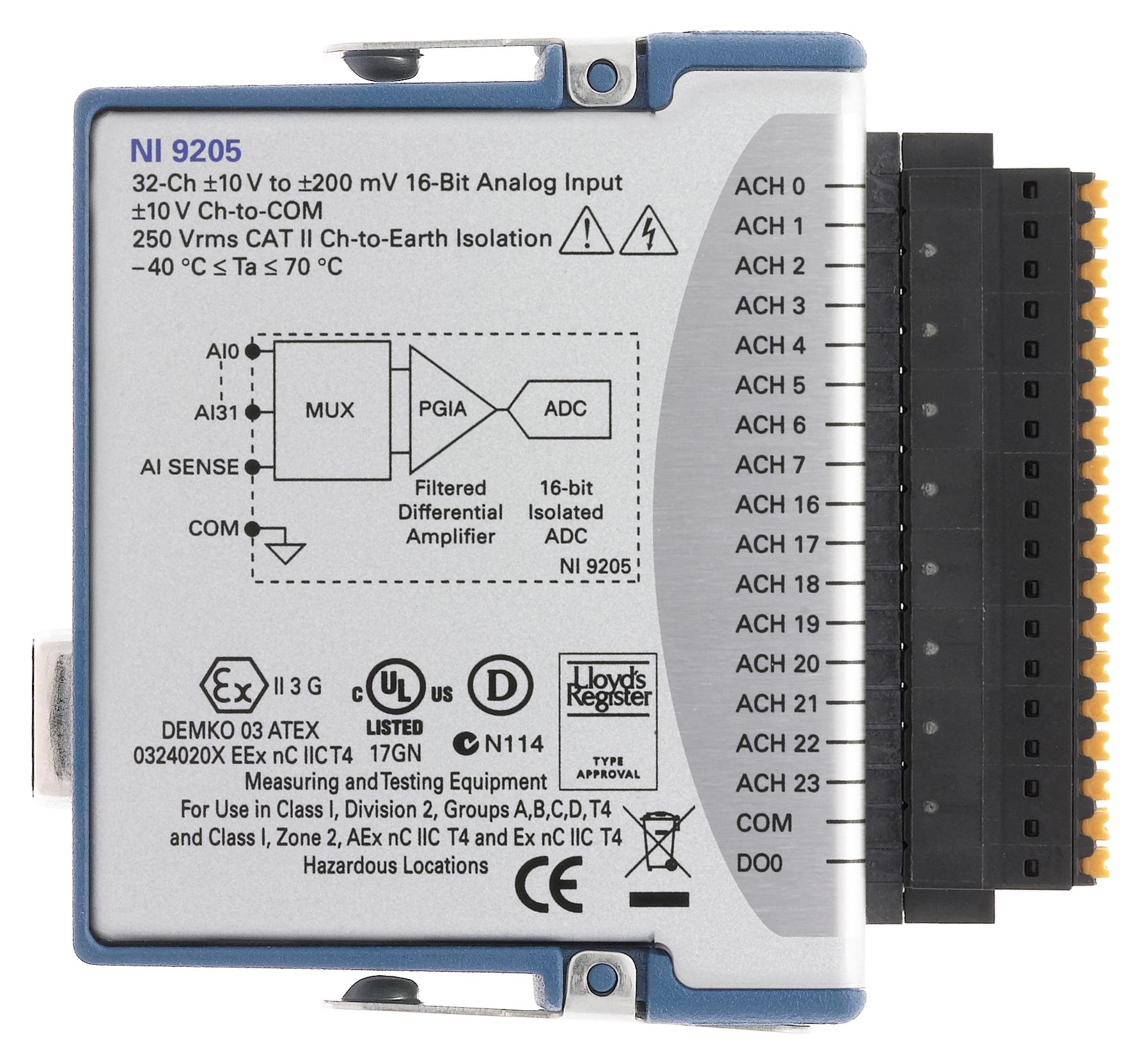 785184-01 NI / EMERSON, Voltage Input Module, C Series, NI-9205