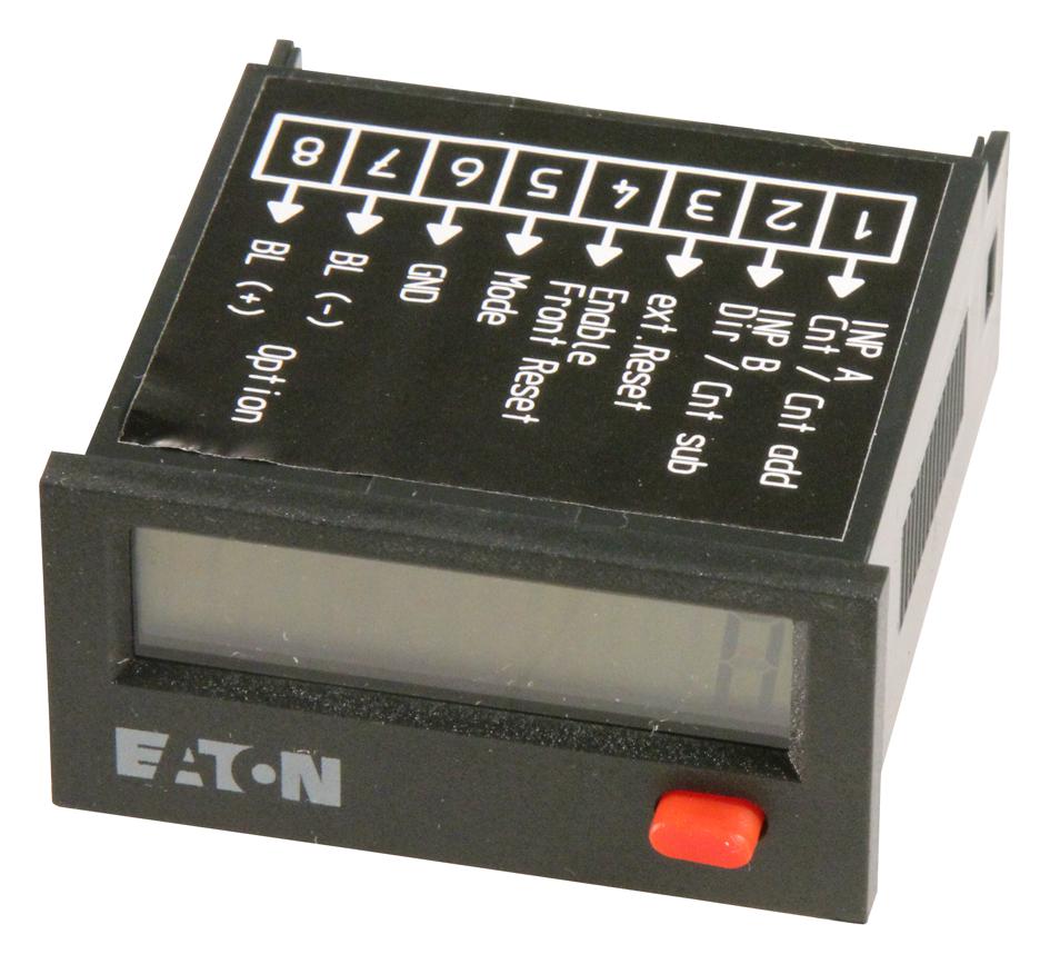 EATON CUTLER HAMMER E5-024-C0410 Counter, Totalizing, E5 Series, 8 Digits,  24 x 48 mm, LCD, 4 Vdc to 30 Vdc