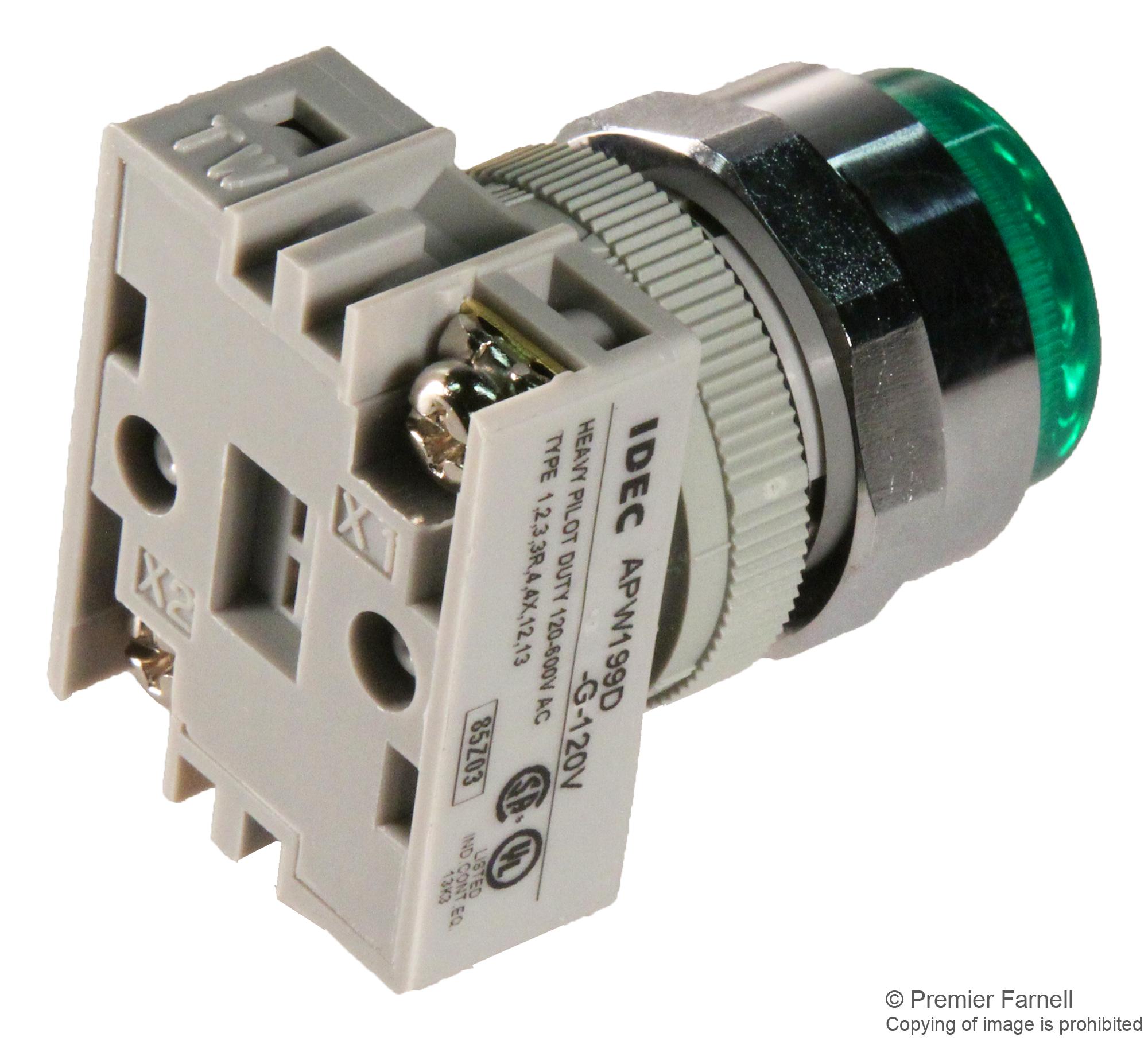 2-Pack Green Indicator Jewel Pilot Light Bulbs – 110V, THG110 Style, Industrial