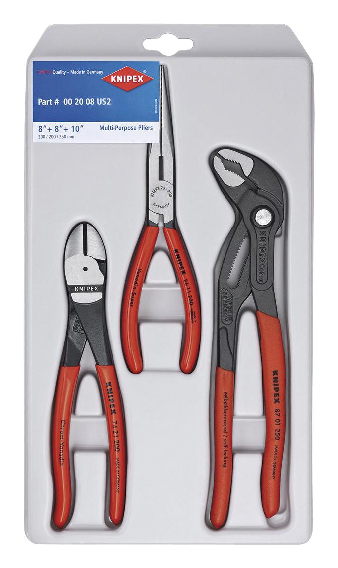00 20 08 US2 KNIPEX, Plier Set, Chain Nose, Diagonal Cutter
