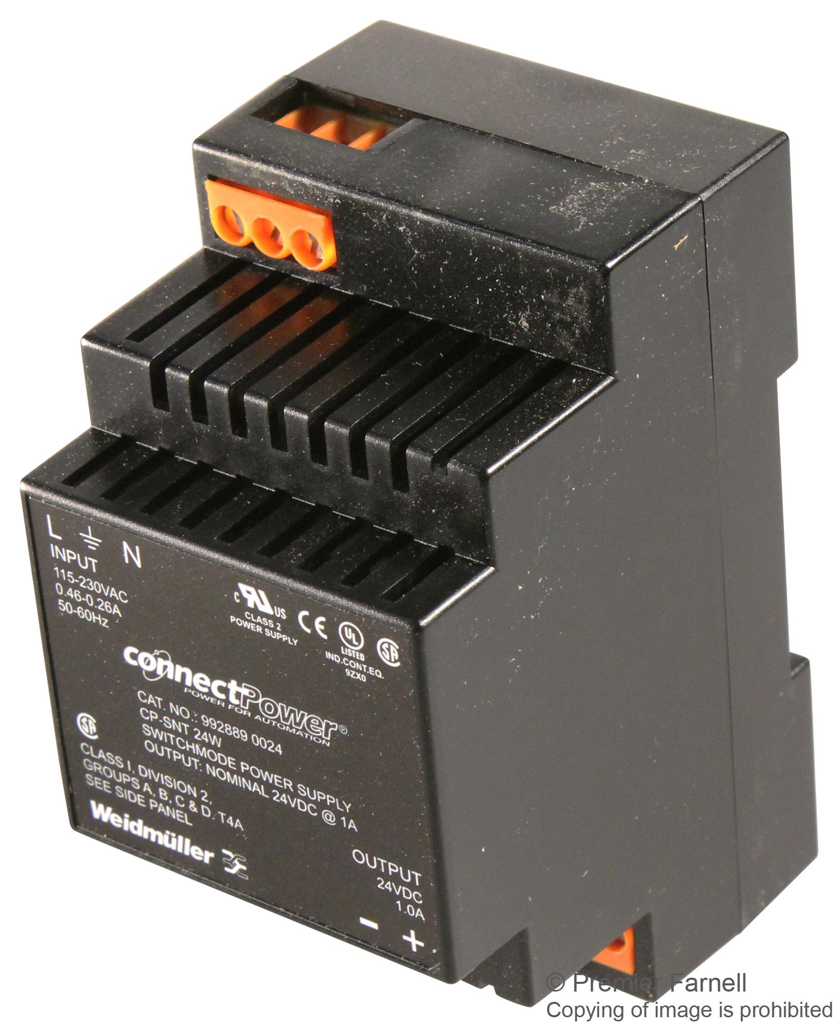 9928890024 WEIDMULLER, AC/DC DIN Rail Power Supply (PSU), 1