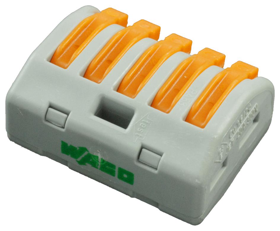 222415 Wago, Pluggable Terminal Block, Grey, 5 Positions