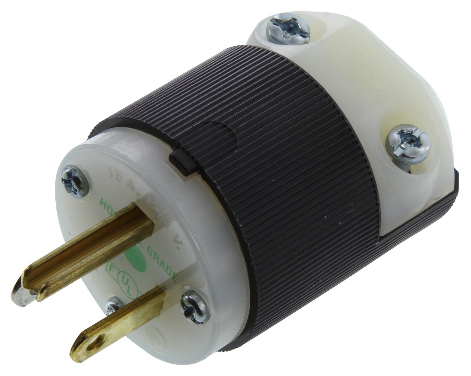 HUBBELL｜ハッベル 電源プラグ HBL8215C Hubbell HBL8215C Plug, Hospital Grade, 15 amp, 125V, 5-15P