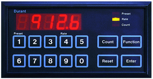 Digital Meter Counter Multi-Functional Dual LED Display Digital Counter,Digit Resettable Mechanical Pulling Counter Blue