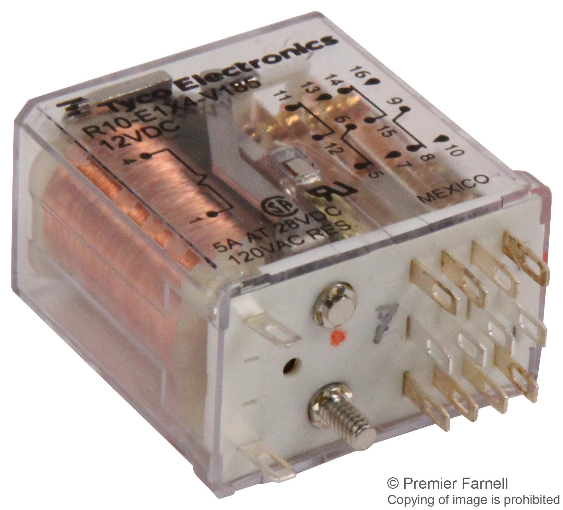R10-E1X4-V185 Potter&brumfield - Te Connectivity, General Purpose Relay ...