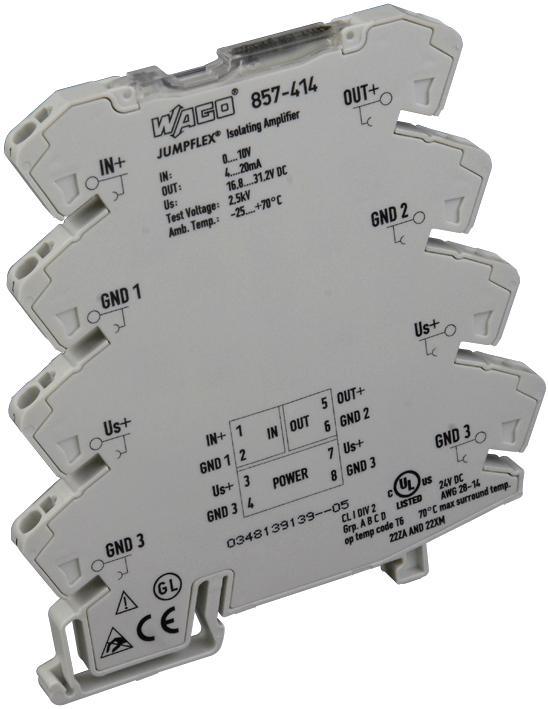 857414 Wago, Isolation Amplifier, 857 Series, JUMPFLEX®