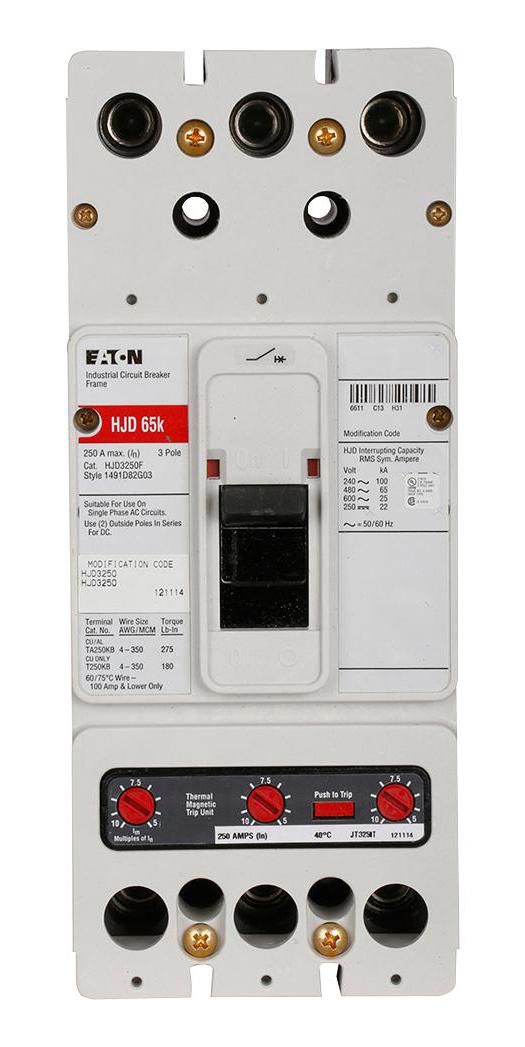 HFD3150 Eaton Cutler Hammer, Thermal Magnetic Circuit Breaker, F-Frame