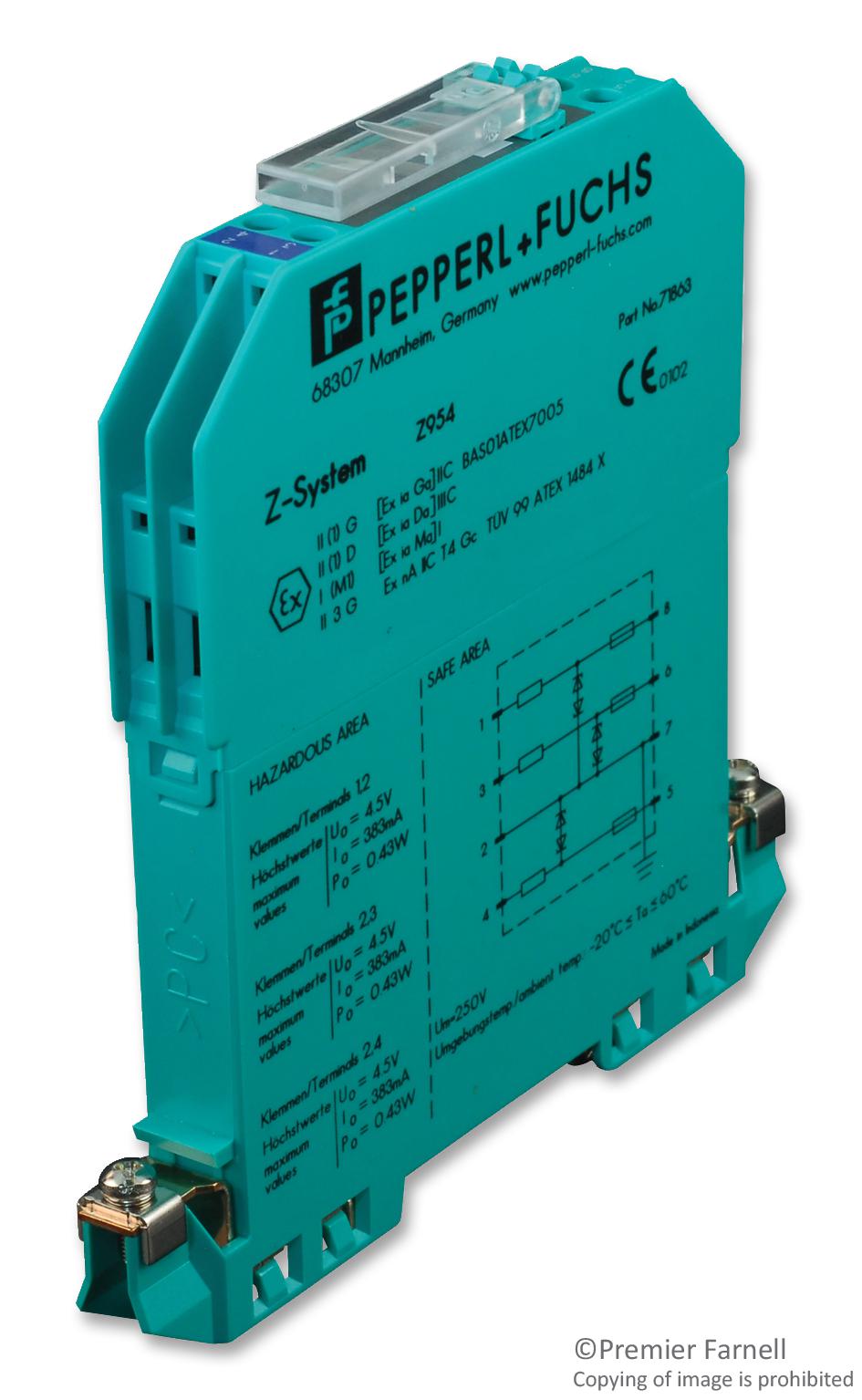 Z954 PEPPERL+FUCHS PA, Zener Barrier, Voltage, AC | Newark
