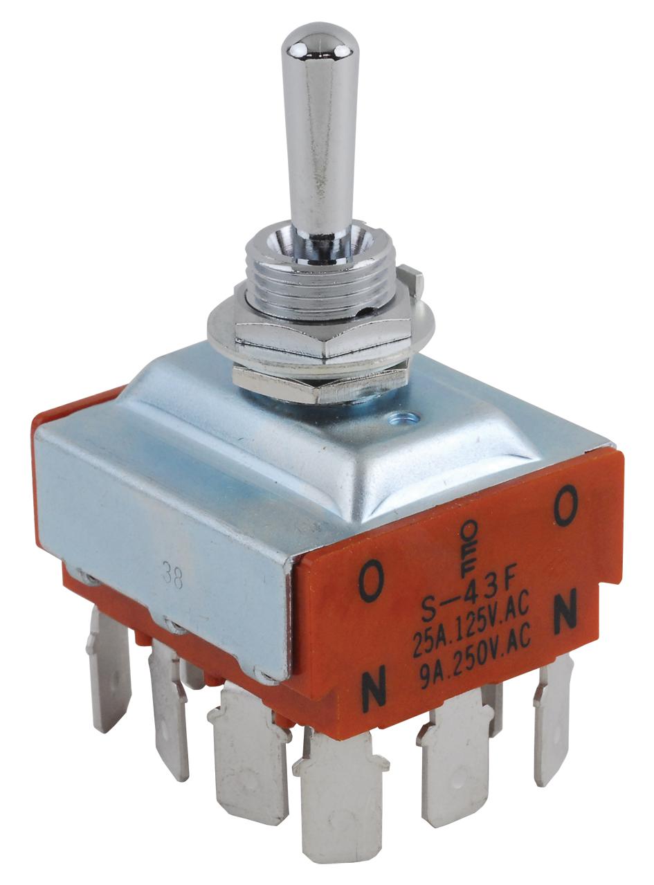 S43F Nkk Switches, Toggle Switch, On-Off-On, 4PDT