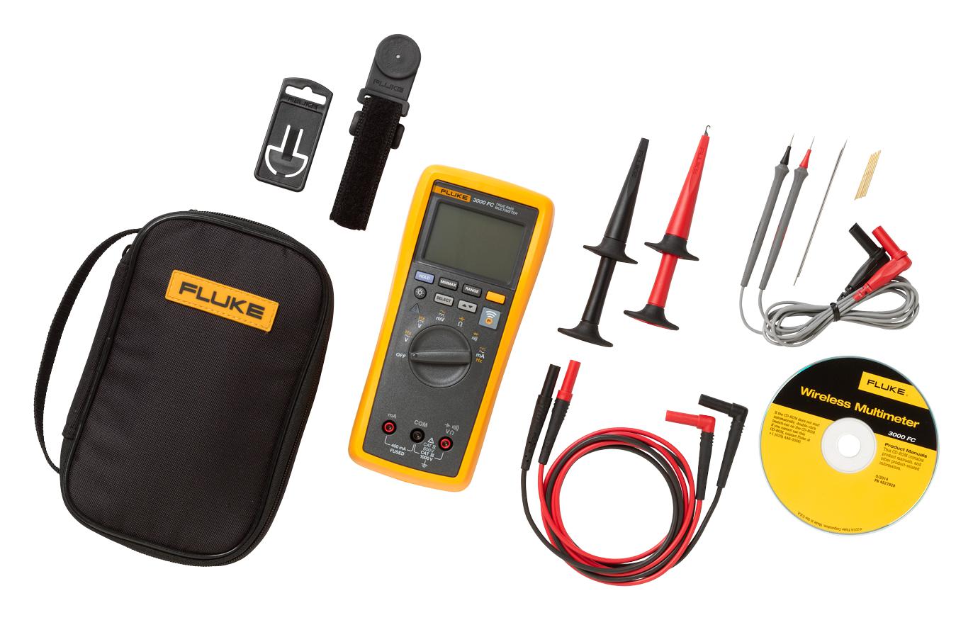 FLK3000FC/EDA2 Fluke, Digital Multimeter Kit, Multimeter, Test Probes