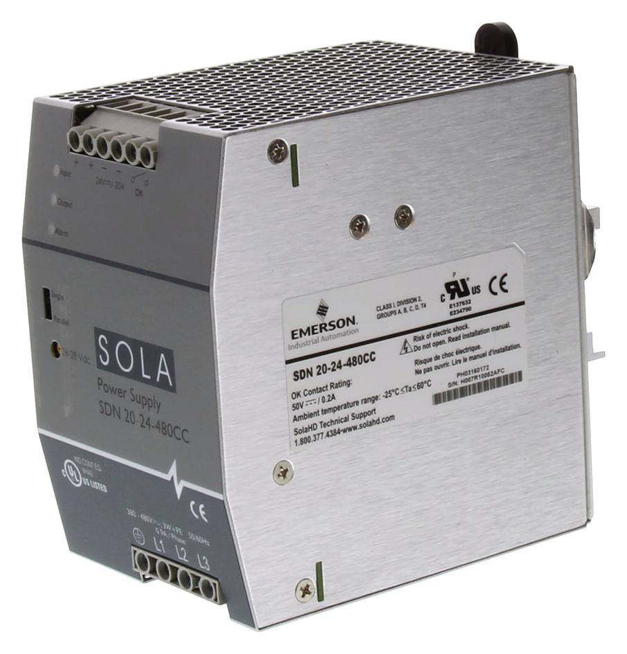 SDN 20-24-480CD SOLAHD, AC/DC DIN Rail Power Supply (PSU), ITE, 1