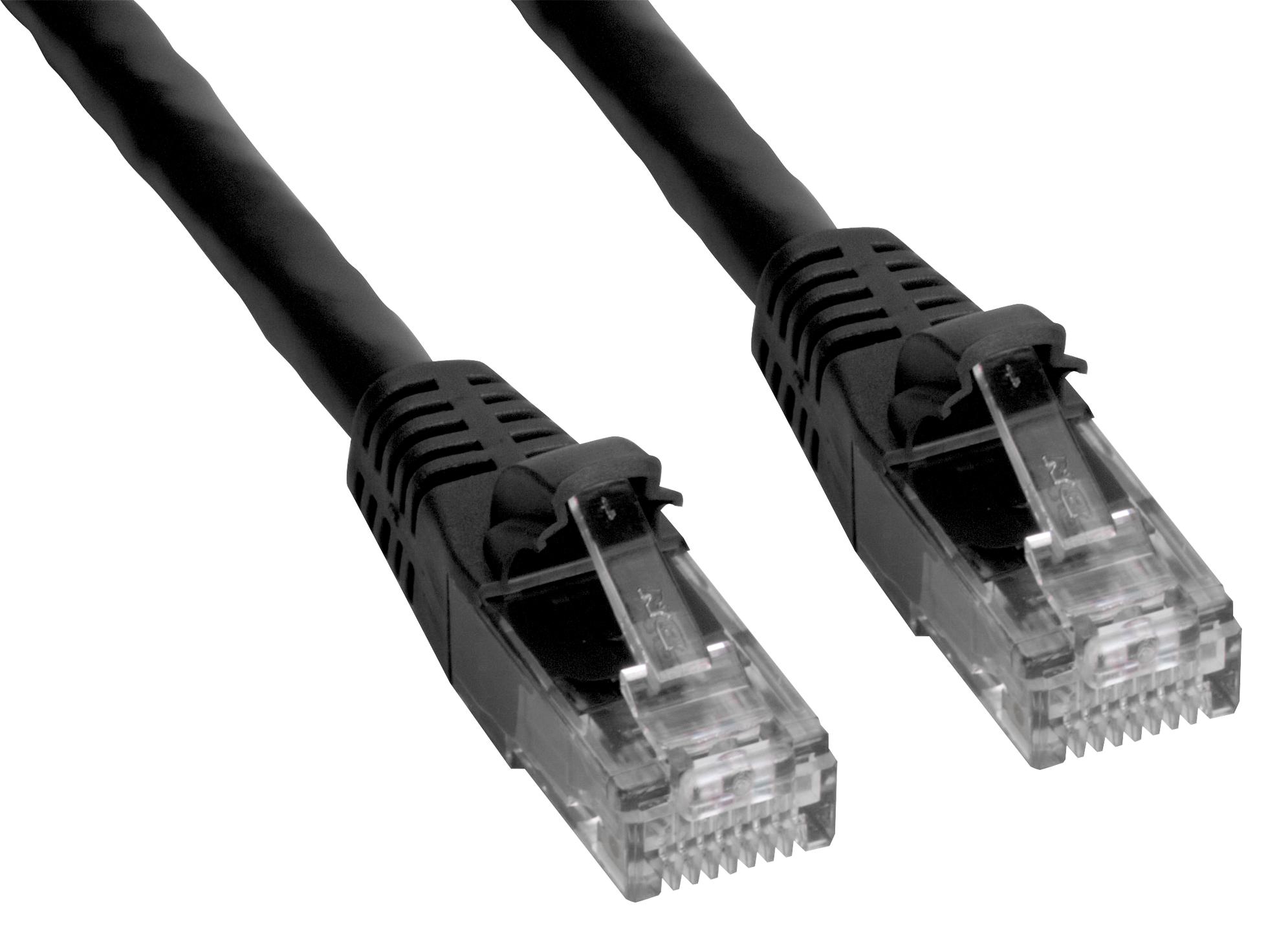 AMPHENOL CABLES ON DEMAND MP-64RJ45UNNK-025 Network Cable RJ45 Plug 25 ft 7.62 m RJ45 Plug Black Cat6