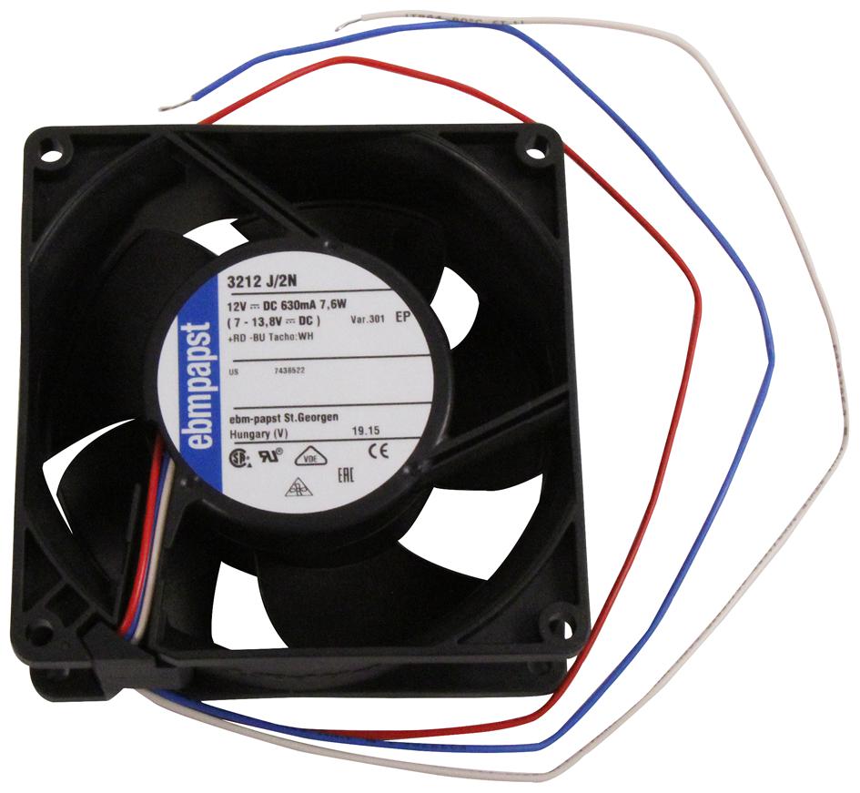 3212J/2N-301 Ebm-papst, DC Axial Fan, 12 V, Square