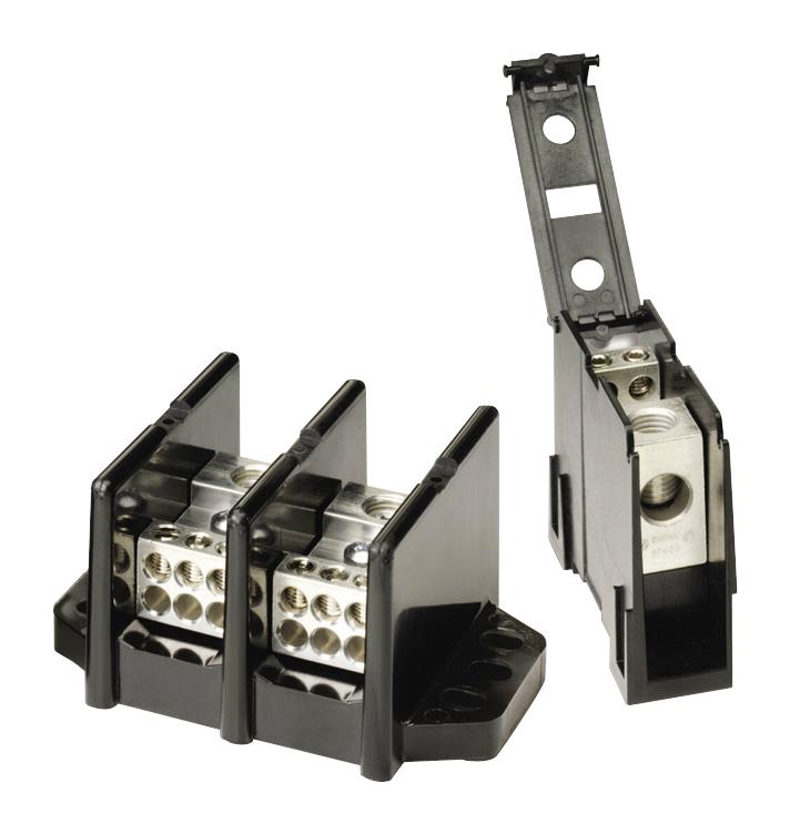 LITTELFUSE 0LD25803ZXDIN Panel Mount Barrier Terminal Block, 175 A, 600 V,  3 Pole, 1, Screw, 00 AWG