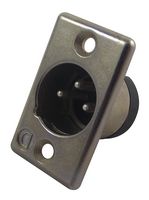 DELTRON COMPONENTS 703-0300 XLR Audio Connector, Plug, 3, Panel Mount, Metal Body, Silver Plated Contacts RoHS Compliant: Yes