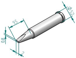ERSA 0102CDLF20/SB TIP, SOLDERING, CHISEL POINT, 2.0MM