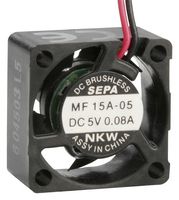 SEPA MF_15A05 Axial Fan, Brushless Motor, Miniature, High Reliability, Sleeve, 5 VDC, 15 mm, 8 mm, 0.35 cu.ft/min RoHS Compliant: Yes