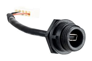 BULGIN LIMITED PX0443 CABLE ASSY, USB RCPT-5 PIN CONN, 120.3MM