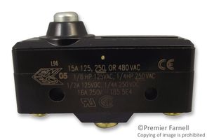 HONEYWELL BZ-2RD-A2 MICROSWITCH, PLUNGER, SPDT, 15A, 125VAC