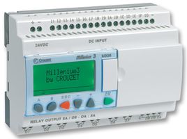 PLC, Extendable, Millenium 3 Series, Type XD26, 16 Inputs, 10 Relay Outputs, 24 Vdc, LCD Display