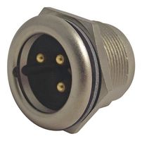 NEUTRIK NC3MPR-HD XLR Audio Connector, Plug, 3, Panel Mount, Metal Body, Gold Plated Contacts RoHS Compliant: Yes
