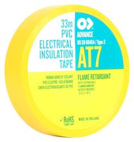 ADVANCE TAPES AT7 YELLOW 33M X 19MM ELECTRICAL INSULTAPE, PVC, 33M X 19MM