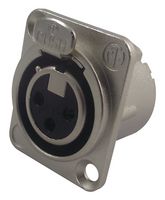 NEUTRIK NC3FD-LX XLR Audio Connector, Jack, 3, Panel Moun