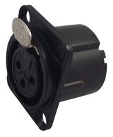 NEUTRIK NC3FD-LX-B XLR Audio Connector, Jack, 3, Panel Moun