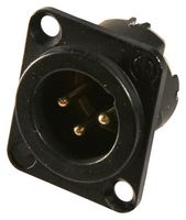NEUTRIK NC3MD-LX-B XLR Audio Connector, Plug, 3, Panel Moun