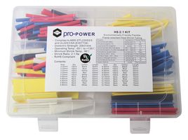 MULTICOMP PRO HS2:1KIT HEATSHRINK KIT, 2:1, 180PCS
