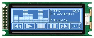 MIDAS DISPLAYS MC192032A6WC-BNMLW LCD GRAPHIC, 192 X 32, WHITE ON BLUE