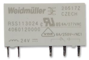 WEIDMULLER 1454430000 POWER RELAY, SPDT, 24VDC, 6A, THT
