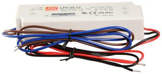 MEAN WELL LPV-35-12 LED DRIVER, AC-DC, CV, 12V, 36W