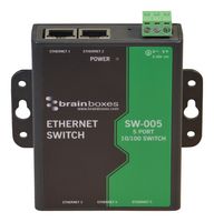 BRAINBOXES SW-005 SWITCH, N/W, 5PORT, 100MBPS, DIN RAIL