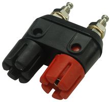 POMONA 6884 BINDING POST, DBL, 30A, TURRET, BLK/RED
