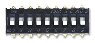 C&K COMPONENTS SDA09H1SBD SWITCH DIP TAPE SEALED 9POS