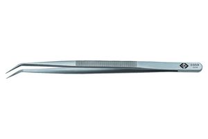 CK TOOLS T2359 PRECISION TWEEZER, FINE BENT TIP, 150MM
