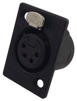 NEUTRIK NC4FP-B-1 XLR Audio Connector, Socket, 4, Panel Mo