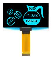 MIDAS DISPLAYS MCOT128064HV-BM DISPLAY, OLED, 2.42", 128X64 GRAPHIC