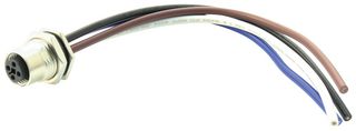 AMPHENOL LTW M12T-04PFFS-SH8B15 SENSOR CORD, 4P, M12 RCPT-FREEEND, 150MM