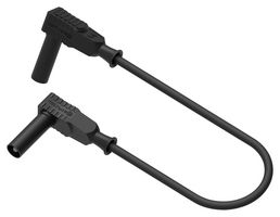 MULTICOMP PRO 76-025 R/A 4MM BANANA PLUG-PLUG, BLACK, 1.5M