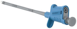 TENMA 76-1564 PINCER CLIP W/ 4MM BANANA JACK, BLUE