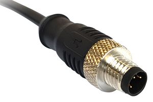 BULGIN LIMITED PXPPVC12FIM03ACL010PVC SENSOR CORD, 3P M12 PLUG-FREE END, 1M