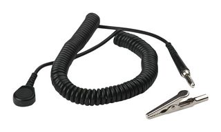 SCS 2220 WRIST STRAP GROUND CORD, 3M, BLACK