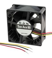 SANYO DENKI 9G0824G101 AXIAL FAN, 80MM, 24VDC, 90CFM, 51DBA