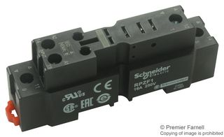 SCHNEIDER ELECTRIC RPZF1 RELAY SOCKET, 16A, 250VAC, DIN RAIL