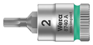 WERA 8740 2 X 28MM BIT SOCKET, HEX, SIZE 2MM, 28MM