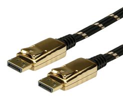 ROLINE 11.04.5644 AUDIO CABLE, DP PLUG, 1M, BLK/YEL
